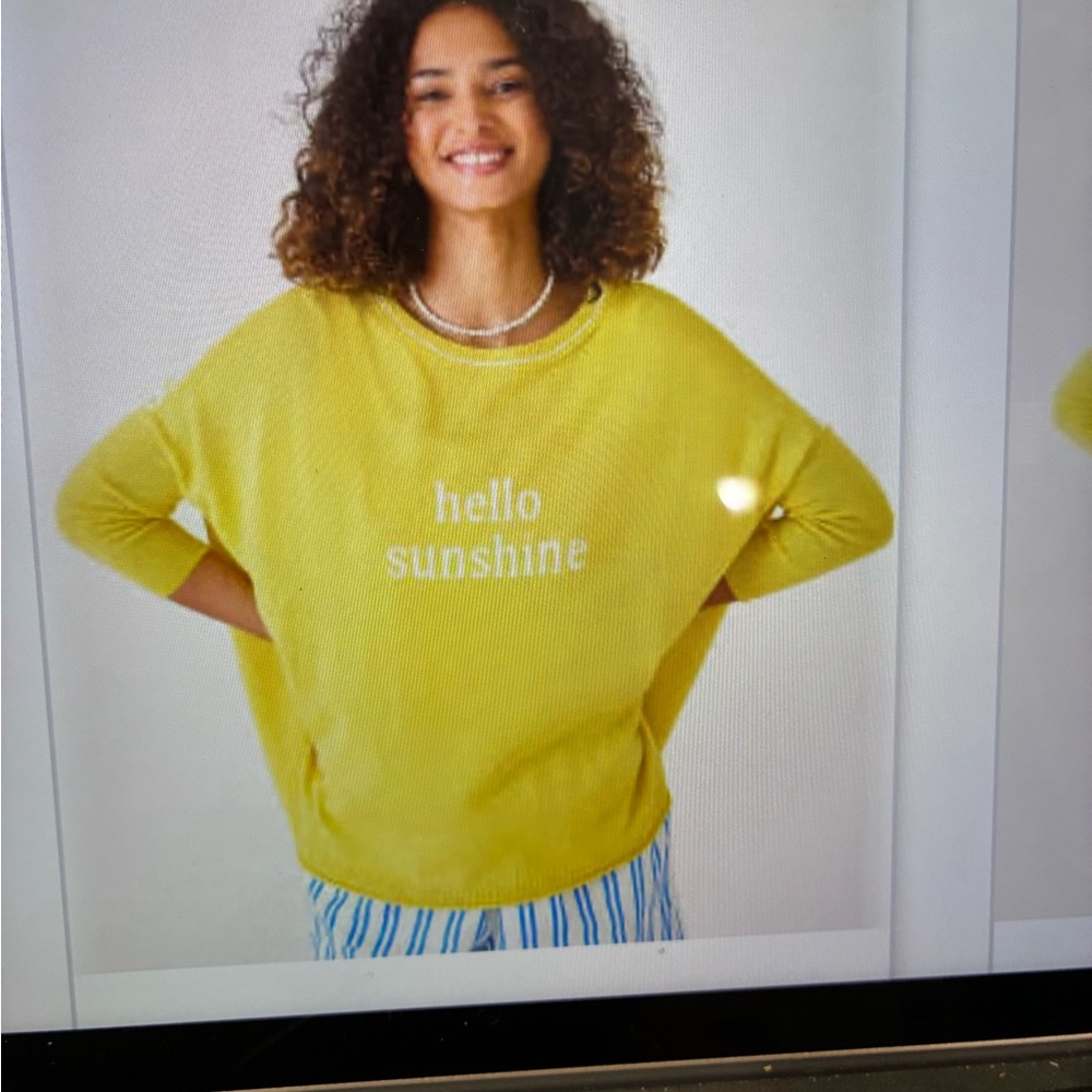 NWT-MERSEA Yellow 'Hello Sunshine' Catalina sweater